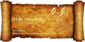 Oláh Jonatán névjegykártya